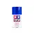 A 100ml can of Tamiya TS-89 Pearl Blue lacquer spray paint for plastic models, featuring the Tamiya logo and warning labels on a white background.
