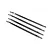 Four shiny silver metal suspension links with threaded ends arranged diagonally on a clean white background.