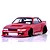 Red Pandora RC S13 Silvia drift body shell mounted on an RC chassis with BN Sports decals against a white background.