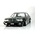 Front three-quarter view of a black Pandora RC Y31 Cedric sedan body shell with custom wheels against a white background.