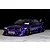 Custom painted purple metallic RC drift car body styled as a Nissan S15 Silvia on a marble surface.