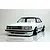 A painted white Pandora RC Toyota Mark 2 GX71 body shell mounted on an RC chassis with deep-dish wheels against a white background.