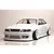 White radio-controlled drift car body shell styled as a Toyota Chaser JZX100 with BN Sports aero kit on a reflective studio surface.