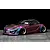 Custom painted RC drift car body shell styled as a Toyota GR Supra with wide body kit in iridescent purple and blue paint.
