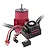 Surpass Rocket brushless motor and waterproof ESC combo in red and black against a white background.
