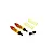 Kyosho adjustable complete shock absorbers with red caps, yellow springs, extra yellow springs, and mounting hardware.