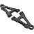 Studio product image showing two black plastic front lower suspension arms for MJX RC vehicles.