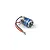 Maverick 550 size brushed electric motor with blue label, output shaft, and pre-soldered wires with bullet connectors on a plain white background.