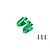 GPM aluminium front lower suspension link stabiliser in green with three mounting screws on a plain background.