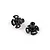 Two black molded plastic propeller claw plates for an FMS RC mini plane displayed on a plain white background.