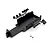 Kyosho black plastic battery tray set and mounting components on a white background.