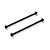 Two black metal RC driveshafts with cross pins at both ends against a clean white background.