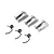 Kyosho ADC clutch shoe set containing three silver metal clutch shoes and three black metal clutch springs on a white background.