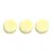 Three round yellowish air cleaner foam sponge elements for RC nitro engines arranged in a row on a white background.