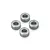 Four metal shielded ball bearings arranged in a diamond pattern against a plain white background.
