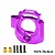 GPM purple anodized aluminium adjustable motor mount with included hardware on a white background.