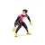 Kyosho 1/8 scale RC surfer figure wearing a black and pink wetsuit in a crouching stance.