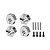 GPM aluminium 12mm clamping wheel hexes in silver with four pins and four screws on a white background.