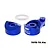 GPM blue aluminium 28T servo horn with servo saver components and a white O-ring on a white background.