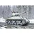Artwork of an Italeri 1/35 scale Sherman tank in a snowy winter forest setting with a commander figure.