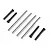 A set of RC suspension hinge pins and threaded pins displayed on a clean white background.