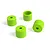 Four green cylindrical Maverick wheel washers displayed on a clean white background.