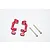 GPM aluminium front hub carriers in red with two metal screws displayed against a plain white background.