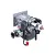 Studio product shot of Zenoah G260PU 2 stroke petrol airplane engine with carburettor and mounting plate against a black background.