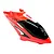 Red replacement helicopter head cover or canopy featuring black decals and windows, shown against a white background.