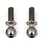 Two metallic ball studs with threaded shafts and hex sockets against a white background.