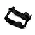 Black plastic battery holder spare part shown isolated on a plain white studio background.