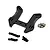 Kyosho carbon fibre front shock tower with included mounting screws and metal standoffs against a white background.