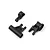 A set of three black molded plastic servo saver and steering components for a Maverick RC car displayed on a white background.