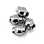 Four silver metallic camber link balls arranged in a cluster against a clean white background.