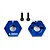 Factory Team blue anodised aluminium 12mm clamping wheel hexes with 4mm offset and two socket head screws.