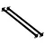 Two black metal RC model car driveshafts with cross pins at both ends, presented on a plain white background.