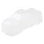Clear unpainted RC monster truck body shell shown from a high-angle studio shot against a white background.