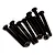 A set of ten black button head hex socket screws arranged neatly against a plain white background.