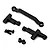 Maverick Front Steering Arm Assembly components including plastic link rods, steering arms, small screws, and bushings on a white background.