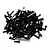 A pile of various black and silver metal RC hardware screws, bolts, and pins on a white background.