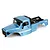 Blue RGT 1/10 Challenger Pro painted RC body shell with black accessories and white side decals against a white background.