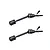 Two black metal CVD driveshafts with grub screws from GPM Racing against a clean white background.