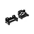 Two black molded plastic bumper mounts shown against a clean white studio background.