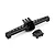 Black plastic RGT rear axle housing set shown disassembled with main tube housing and cover piece on a white background.