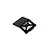 Black molded plastic chassis plate or skid plate component for an RC vehicle on a white background.
