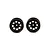 Two black RC crawler rims displayed side by side against a clean white background.