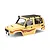 Yellow RGT 1/10 Intruder assembled and painted body shell featuring a roof rack, snorkel, and driver figure.