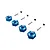 ARRMA blue aluminium 12mm clamping wheel hexes set of four with pins and set screws against a white background.