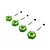 ARRMA aluminium 12mm green clamping wheel hexes set of four with pins and set screws against a white background.
