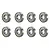 Set of eight RGT metal shielded ball bearings arranged in two rows of four against a clean white background.
